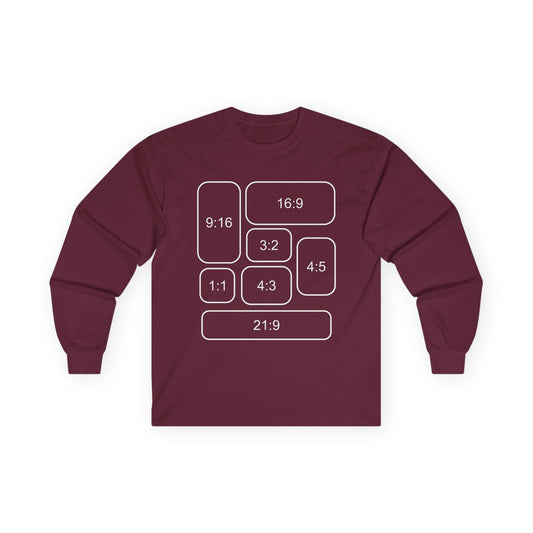 Video Aspect Ratio Long Sleeve Shirt for Cinematographers and Photographers