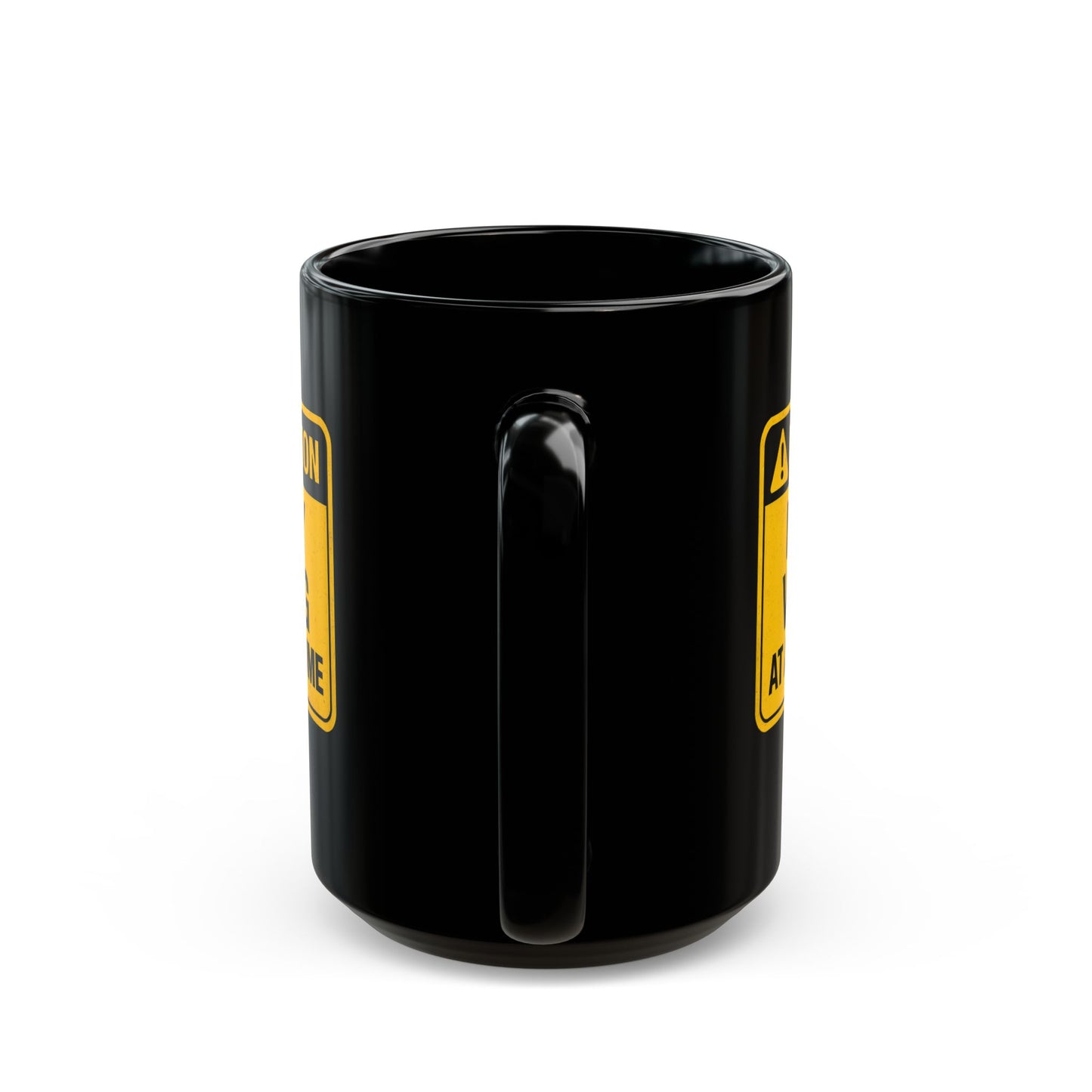 Caution: May Vlog - Funny 15 oz Black Mug for Vloggers and Content Creators