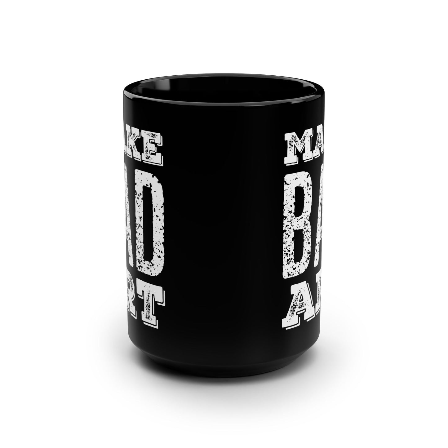 Make Bad Art Black Ceramic Mug – 15oz Creative Artist Mug