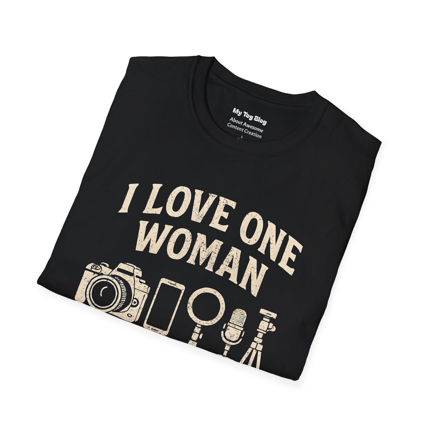 Personalized “I Love One Woman and Lots of Gear” T-Shirt | Photographer & Videographer Tee
