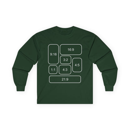 Video Aspect Ratio Long Sleeve Shirt for Filmmakers, Photographers, and Content Creators