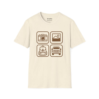 Photography Travel Icons T-Shirt for Photographe