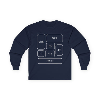 Video Aspect Ratio Long Sleeve Shirt for Filmmakers, Photographers, and Content Creators