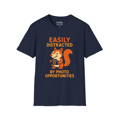 Easily Distracted by Photo Opportunities T-Shirt – Funny Photographer Shirt & Photography Gift