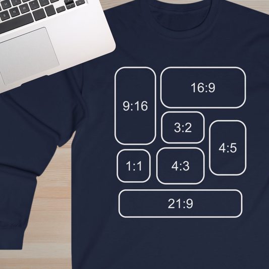 Video Aspect Ratio Long Sleeve Shirt for Cinematographers and Photographers