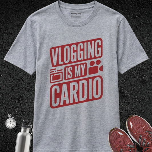 Vlogging Is My Cardio T-Shirt | Funny Tee for Vloggers & Content Creators