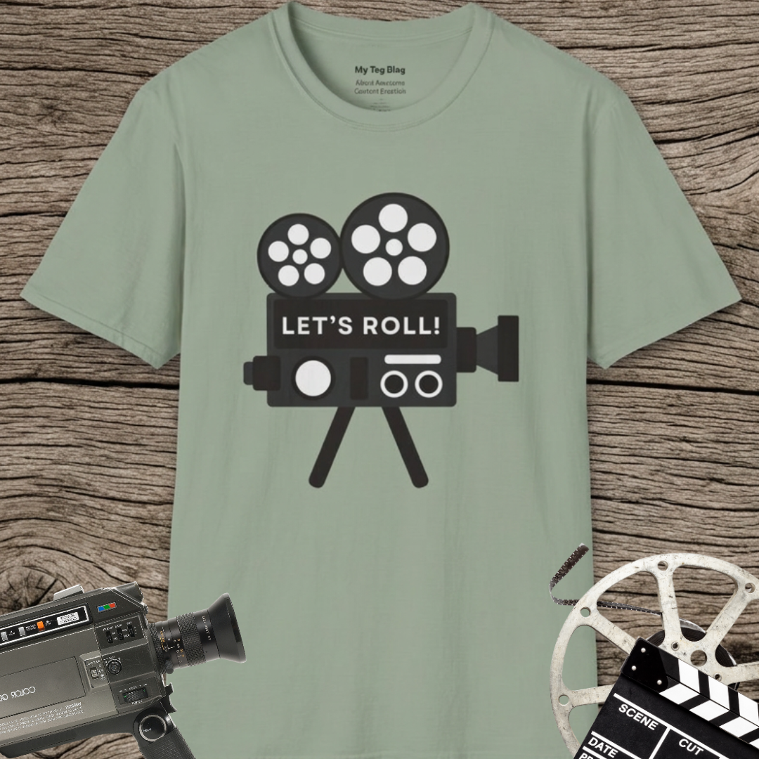 Let’s Roll Vintage Film Camera T-Shirt – Retro Filmmaker Graphic Tee