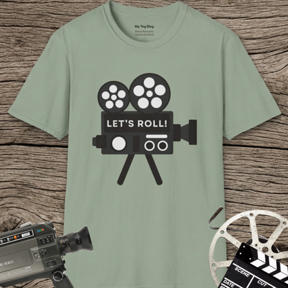 Let’s Roll Vintage Film Camera T-Shirt – Retro Filmmaker Graphic Tee