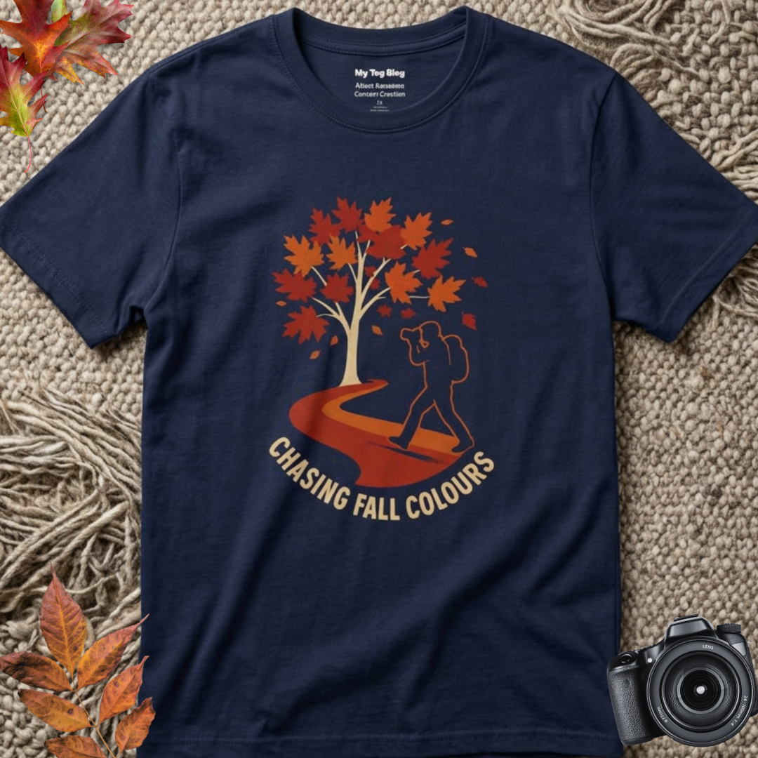 Chasing Fall Colours T-Shirt – Autumn Photography Shirt & Gift for Photographers