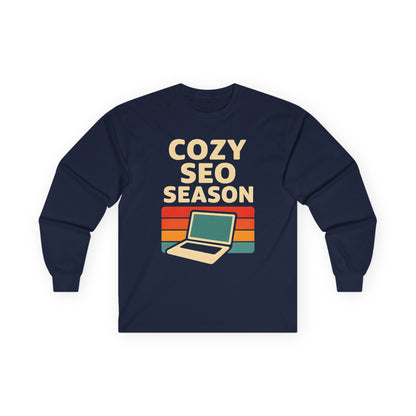 Cozy SEO Season Long Sleeve Shirt – Funny SEO & Content Creator Tee