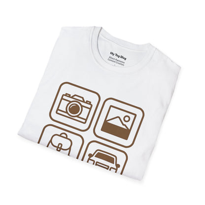 Photography Travel Icons T-Shirt for Photographe