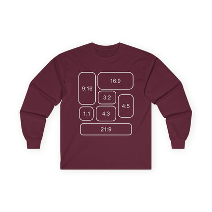 Video Aspect Ratio Long Sleeve Shirt for Cinematographers and Photographers