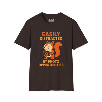 Easily Distracted by Photo Opportunities T-Shirt – Funny Photographer Shirt & Photography Gift