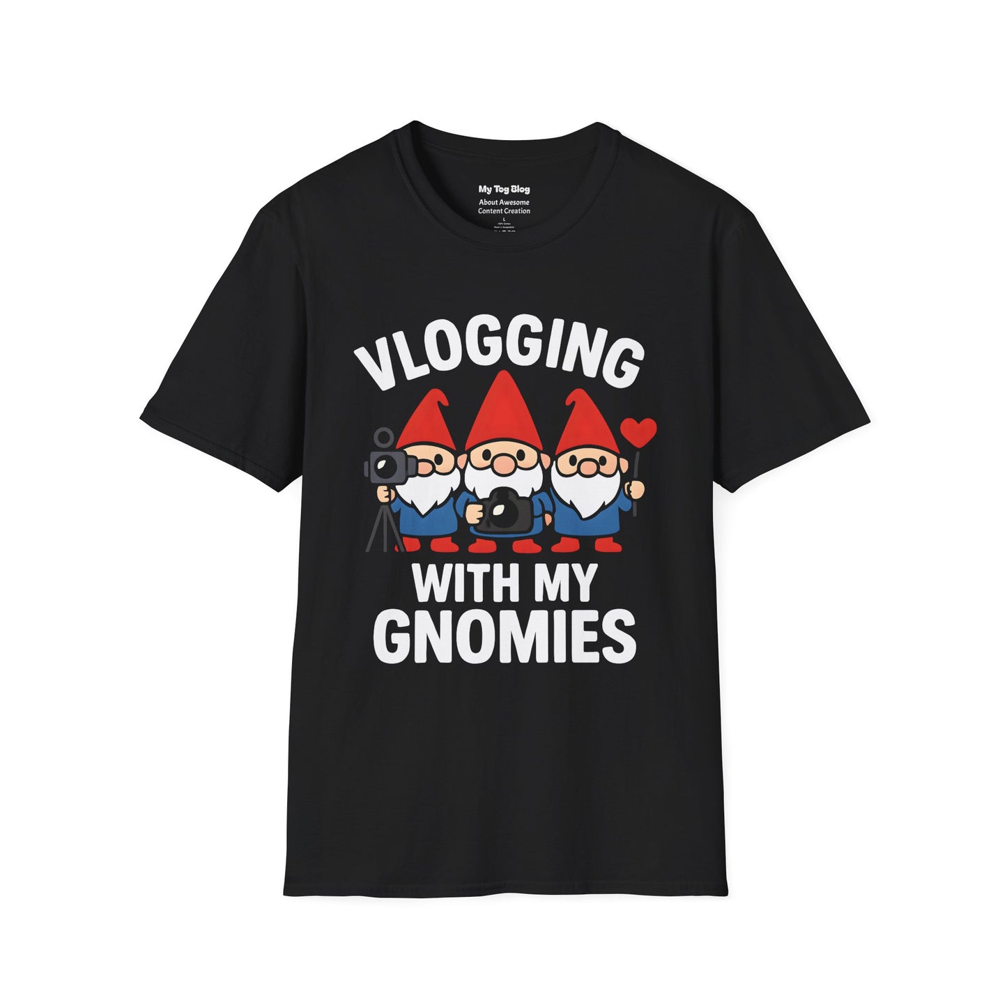Vlogging With My Gnomies T-Shirt — Cute Gnome Vlogger Tee for Content Creators & YouTubers