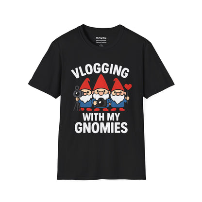 Vlogging With My Gnomies T-Shirt — Cute Gnome Vlogger Tee for Content Creators & YouTubers