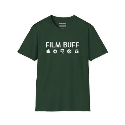 Film Buff Unisex Softstyle T-Shirt | Movie Lover Gift, Movie Night Apparel, Cinematic Fashion, Casual Tee, Gift for Film Enthusiasts