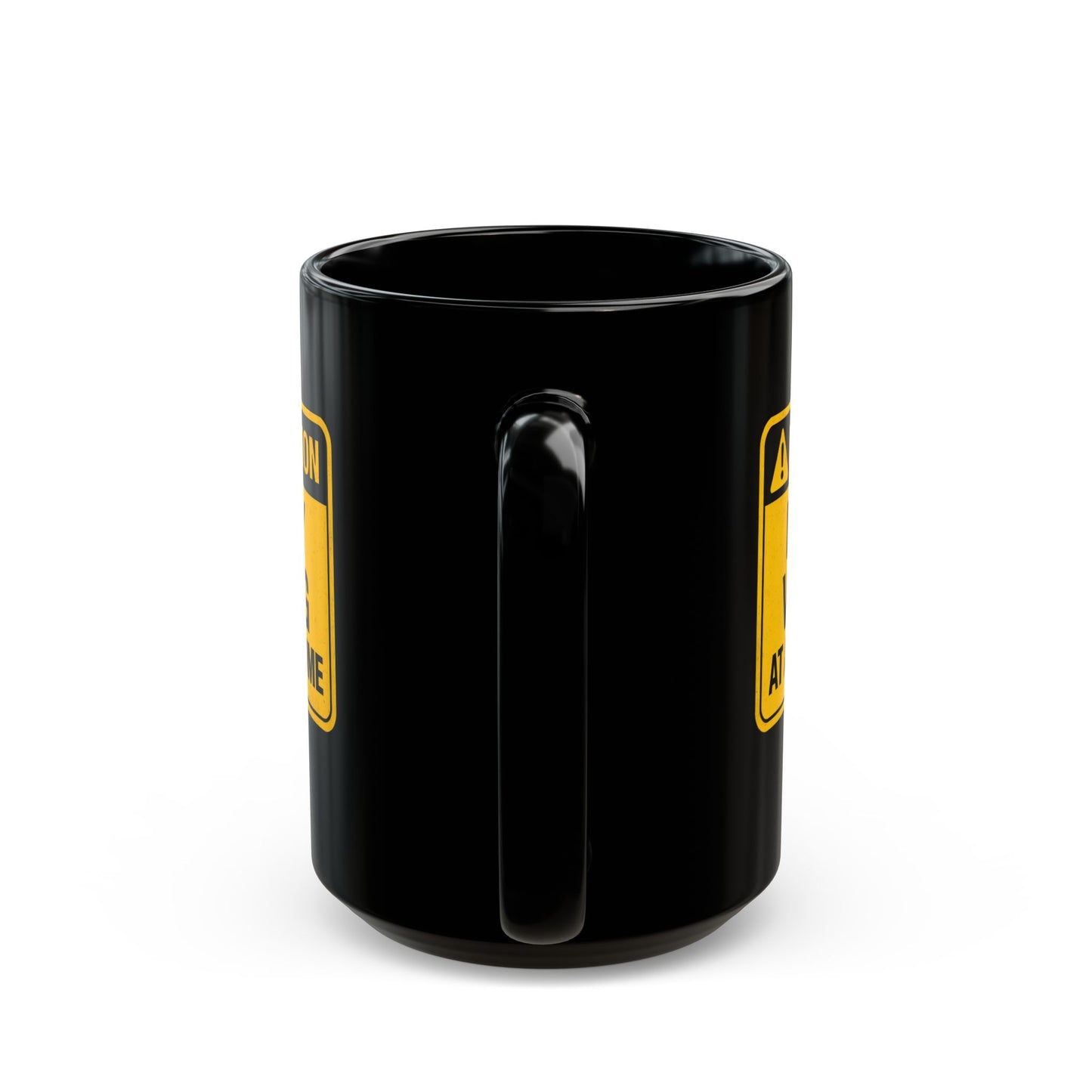 Caution: May Vlog - Funny 15 oz Black Mug for Vloggers and Content Creators
