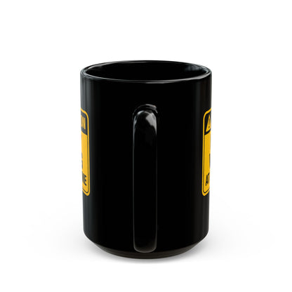 Caution: May Vlog - Funny 15 oz Black Mug for Vloggers and Content Creators