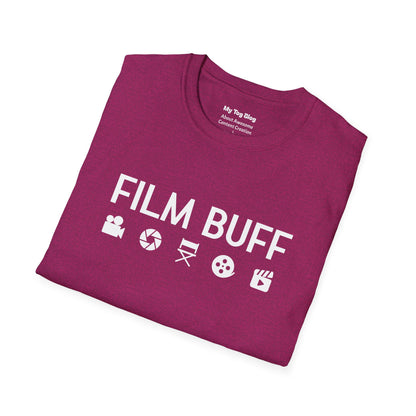 Film Buff Unisex Softstyle T-Shirt | Movie Lover Gift, Movie Night Apparel, Cinematic Fashion, Casual Tee, Gift for Film Enthusiasts